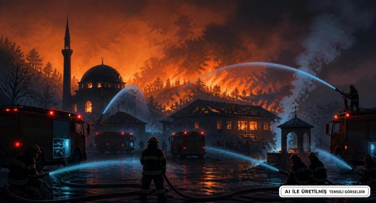 Kastamonu’da Köyde Çıkan Yangın Cami ve Sosyal Tesisleri Yok Etti