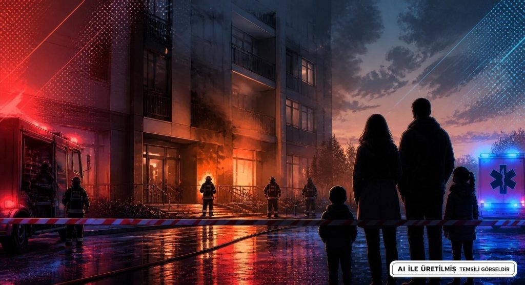 Kayseri'de 4 Katlı Binada Yangın Çıktı