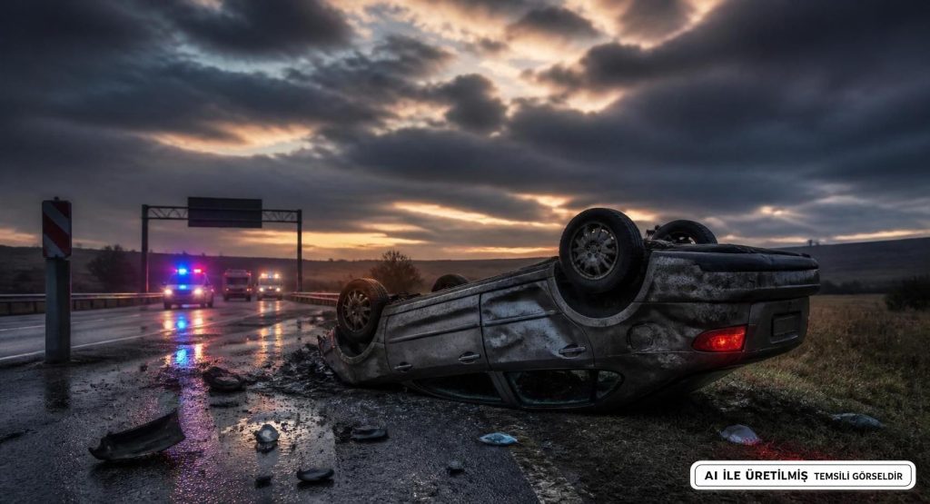 Kırklareli'nde Devrilen Otomobilde 3 Kişi Öldü