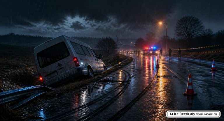 Konya’da Minibüs Şarampole Devrildi: Bir Ölü, Yedisi Yaralı