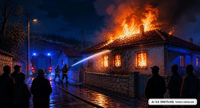 Kütahya’da Ev Yangını, Vatandaşların Müdahalesiyle Kontrol Altına Alındı