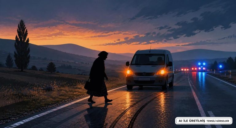 Kütahya’da Korkutan Kaza: Yaşlı Kadın Yola Savruldu