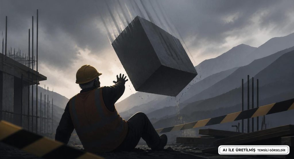 Tunceli'de İnşaat İşçisine Beton Blok Düştü