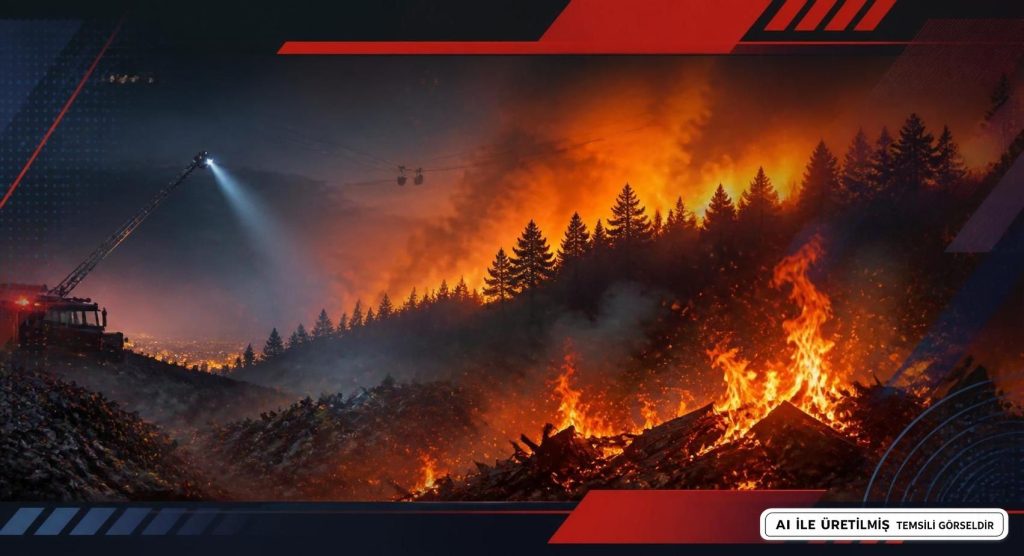 Bursa İznik'te Çöp Depolama Sahasında Yangın