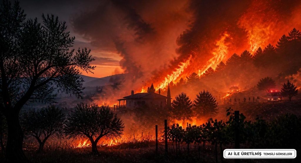 Bursa Mudanya'da Rüzgarın Yaydığı Yangın Söndürüldü