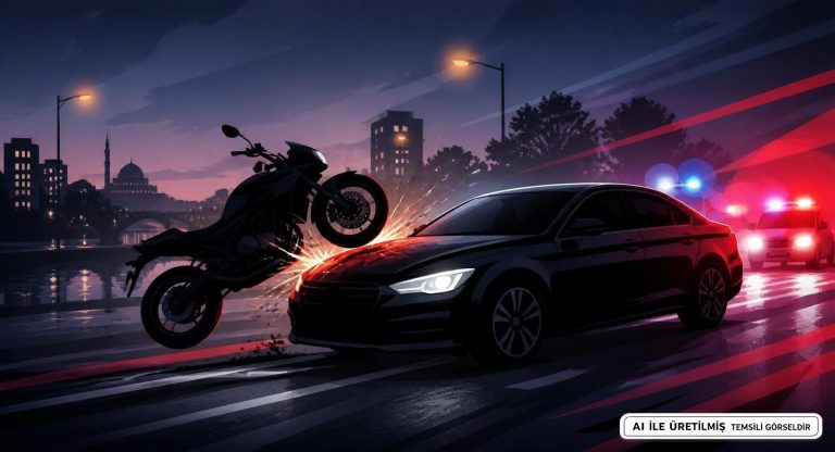 Eskişehir’de Motosiklet Otomobille Çarpıştı