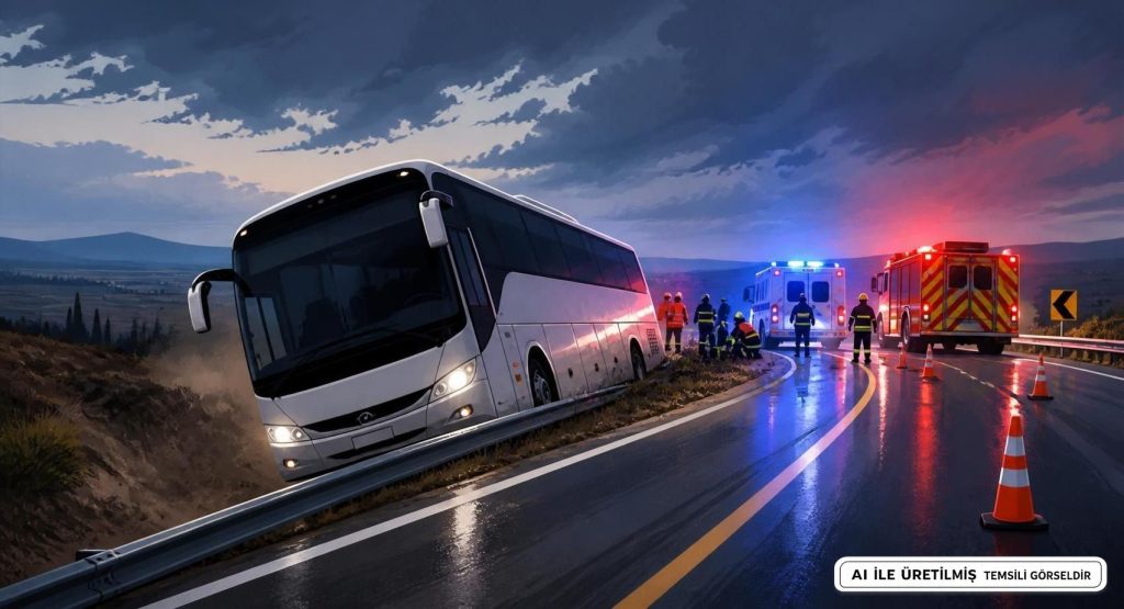 Eskişehir'de Otobüs Şarampole Devrildi