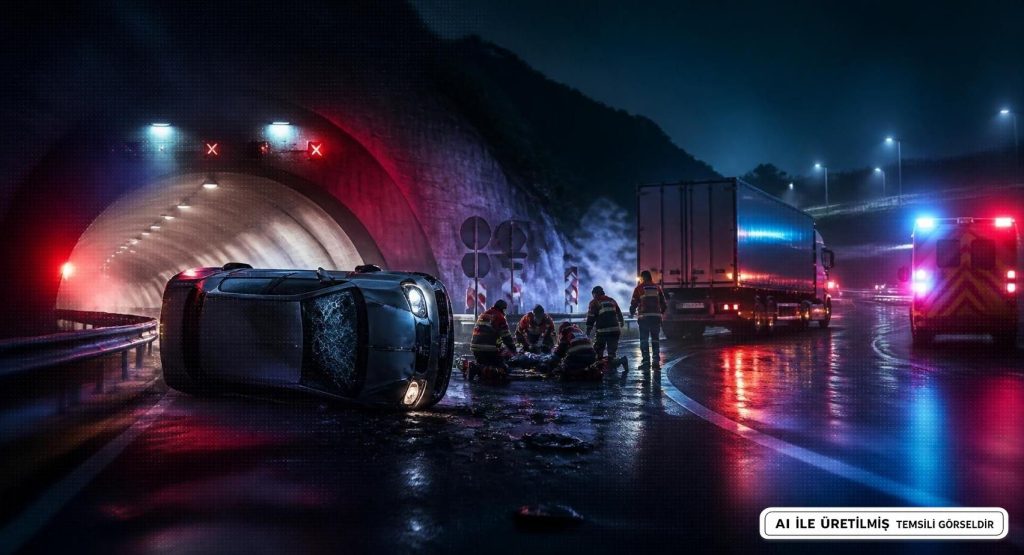 Gümüşhane'de Tünel Çıkışında Trafik Kazası