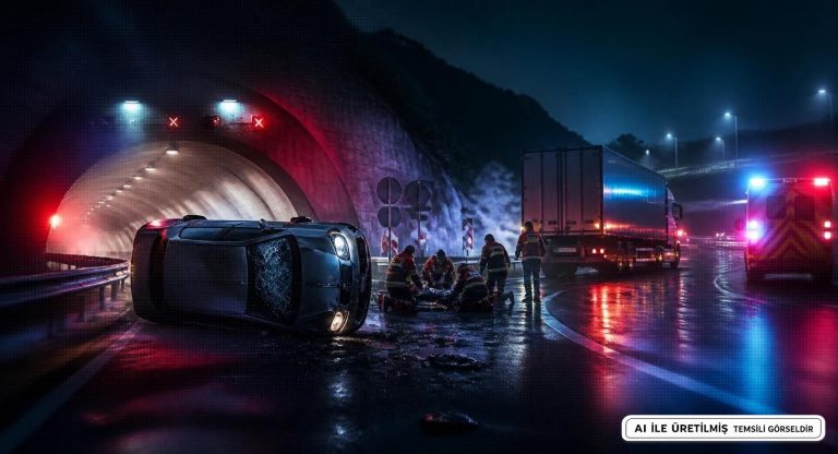 Gümüşhane’de Tünel Çıkışında Trafik Kazası
