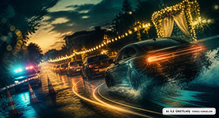 Hatay Reyhanlı’da Düğün Konvoyunda Drift