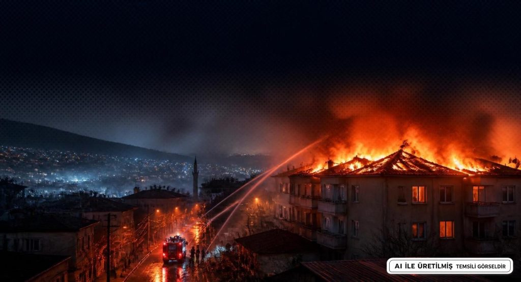 Hatay'da 2 Binanın Çatısı Yandı