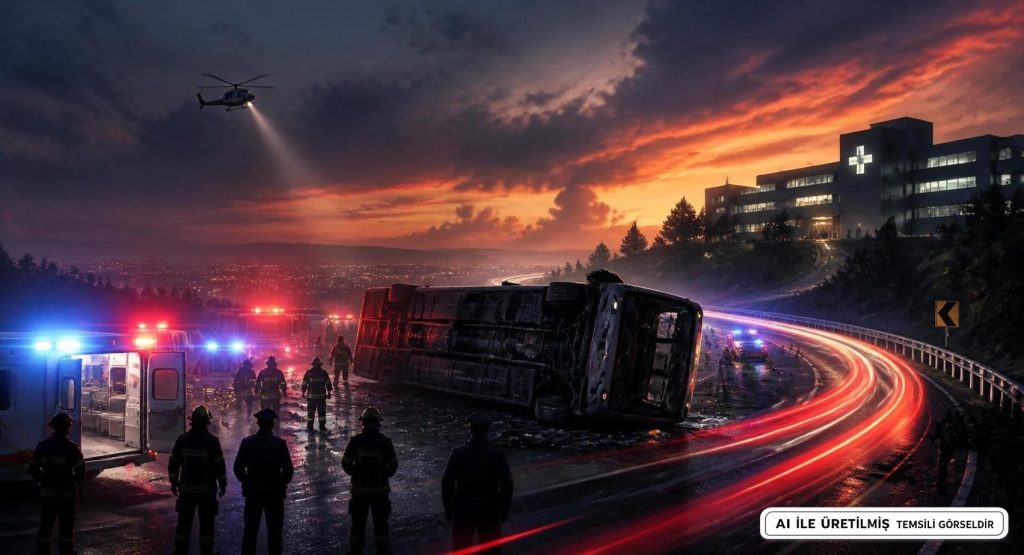 Kırıkkale'de Otobüs Devrildi: 41 Yaralı