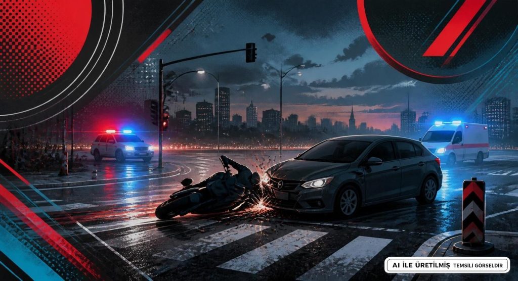 Konya Karapınar'da Motosiklet Otomobille Çarpıştı