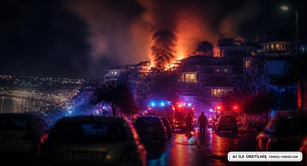 Kuşadası'nda Gece Yarısı Yangın Korkusu