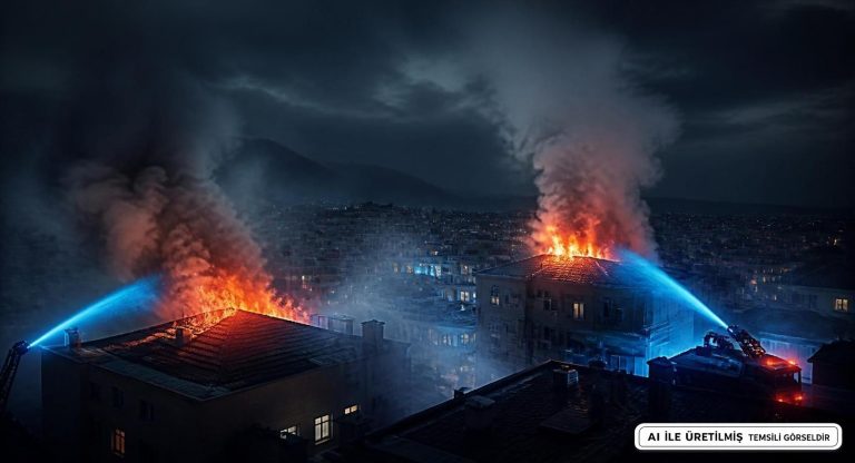 Ordu Korgan’da Çatı Yangını Söndürüldü