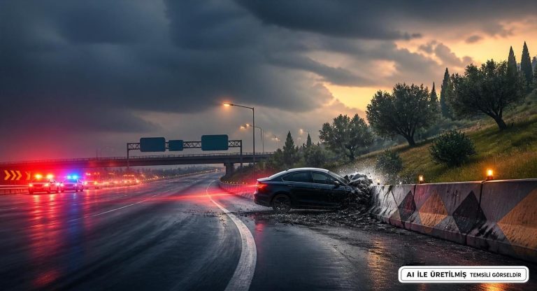 Osmaniye Bahçe’de TAG Otoyolu Kaza Bariyerlere Çarptı