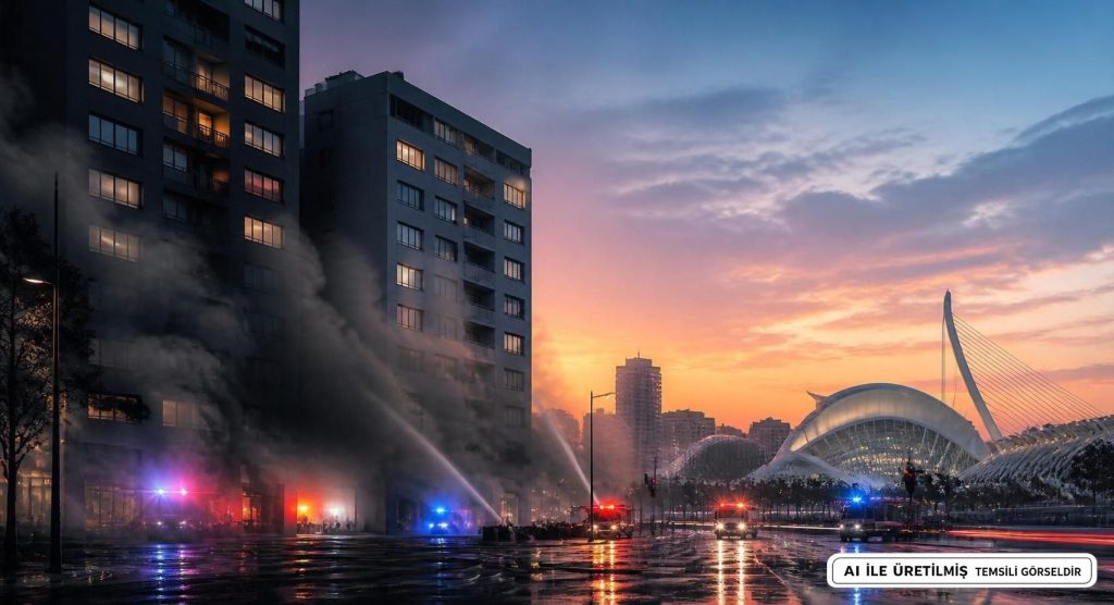 Valencia'da İki Apartmanda Yangın Tahliyesi